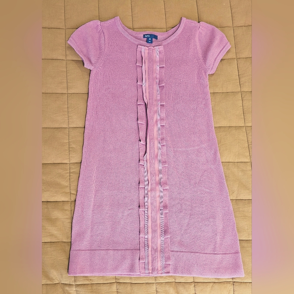 Gap Kids Pink Ruffled Sweater Dress sz 12